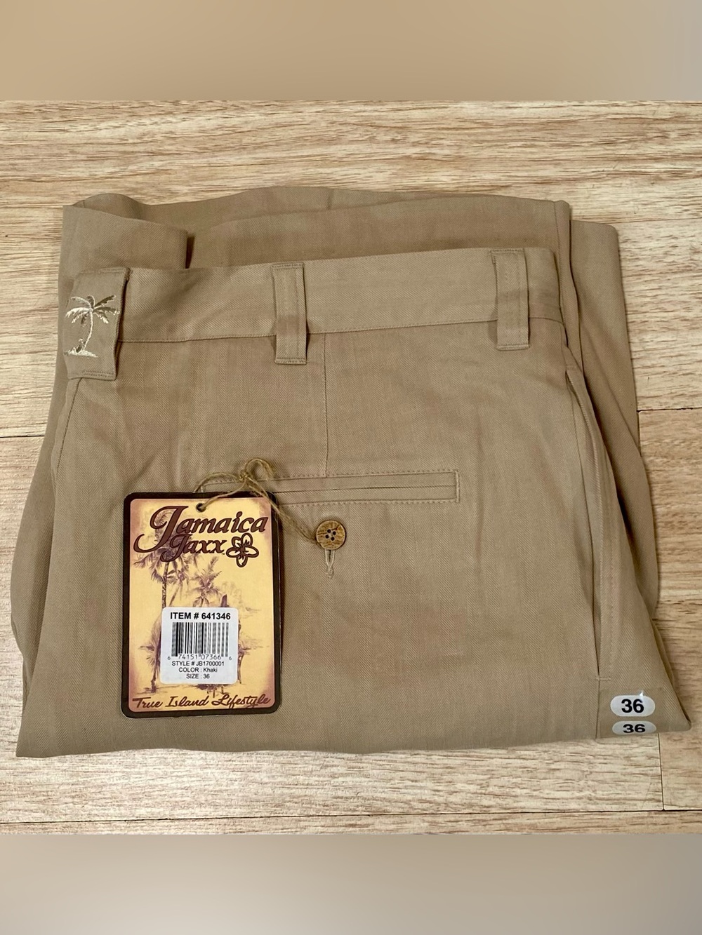 Jamaica Jaxx Silk Shorts Mens Size 36 Khaki Pleated Casual True Island Lifestyle